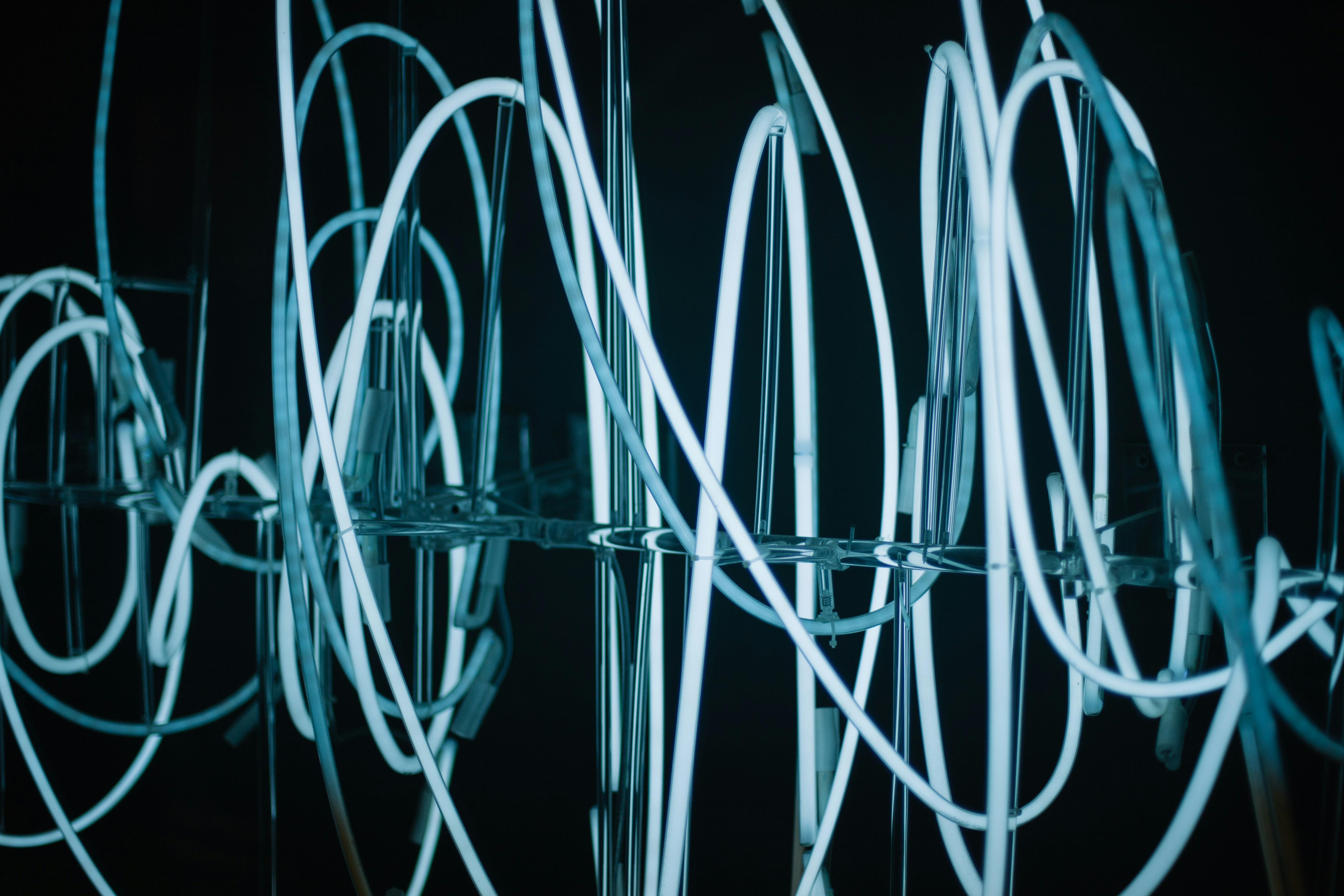 Abstract image made up of lights in dark background